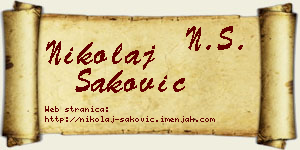 Nikolaj Saković vizit kartica